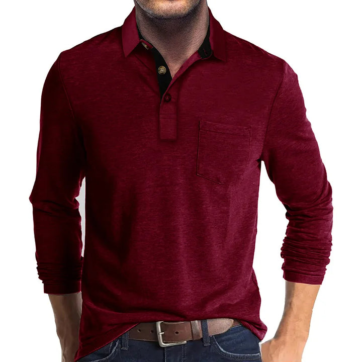 Dynamische heren polo met lange mouwen, ademend en veelzijdig voor actieve of casual dagen.