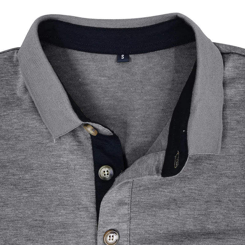 Zachte, ademende heren polo met lange mouwen, Matteo model, veelzijdig voor herenkleding.