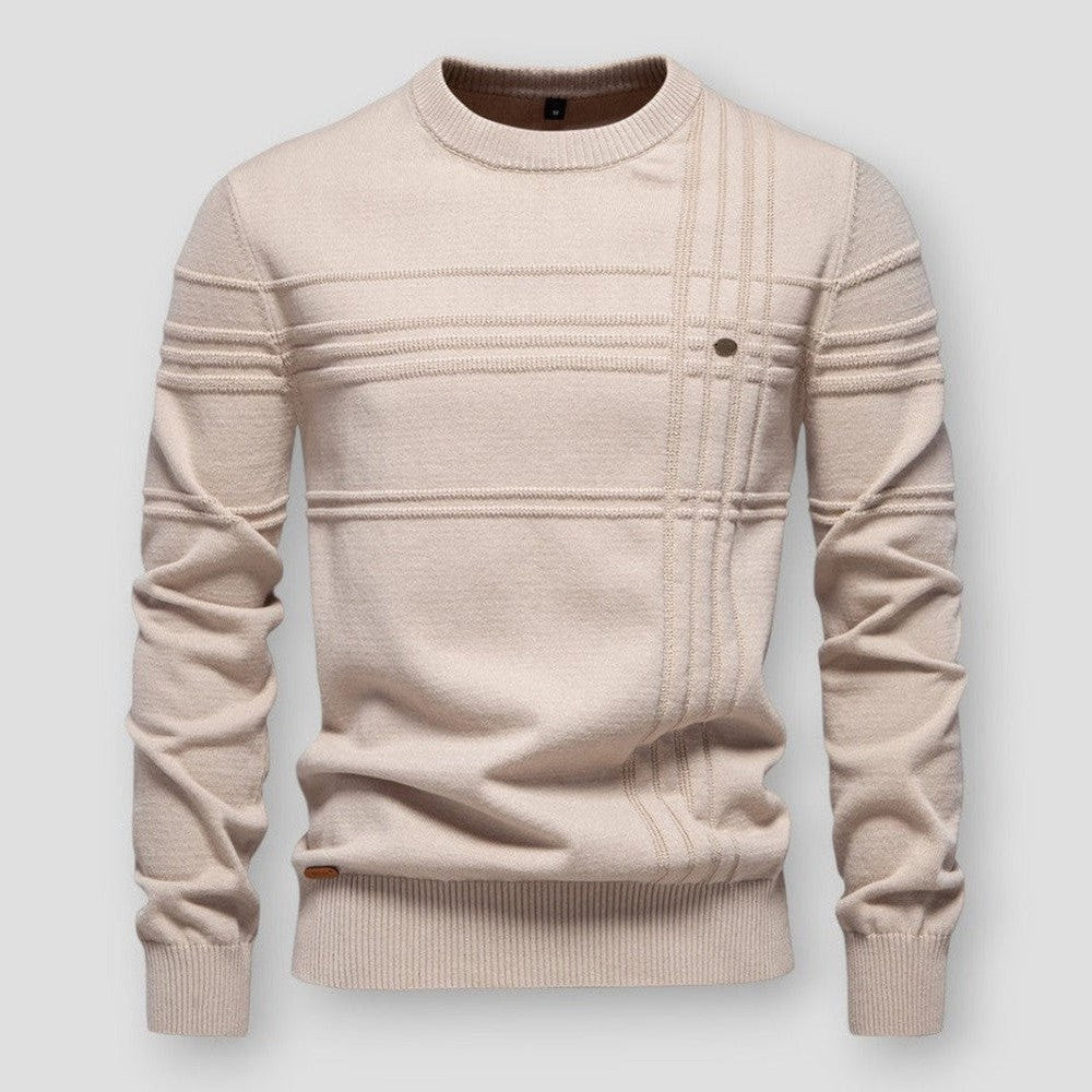 Comfortabele heren trui met ronde hals, ideaal als wintertrui of lentetrui voor elke moderne man.