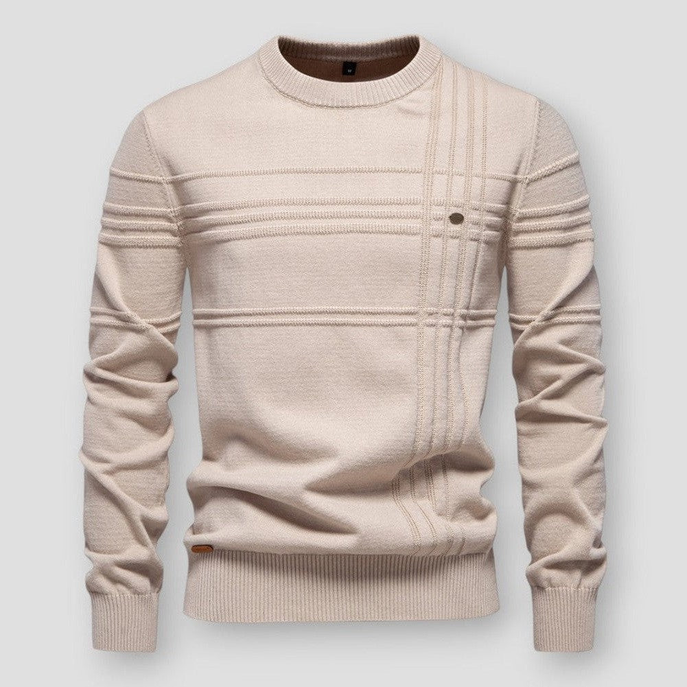 Comfortabele heren trui met ronde hals, ideaal als wintertrui of lentetrui voor elke moderne man.