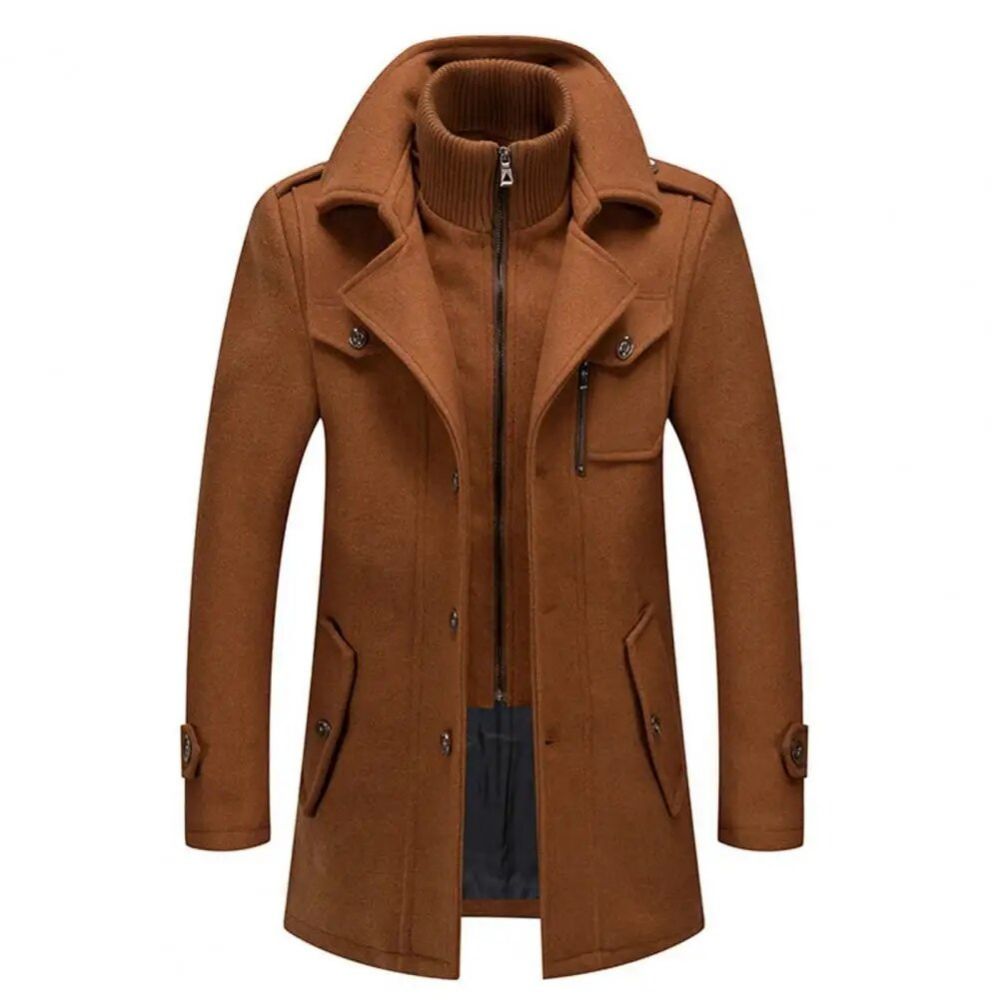 Elegante modieuze herenjas met dubbele kraag, perfect als casual of smart casual bovenkleding. Tijdloze mode.