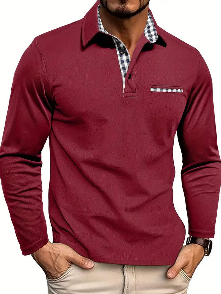 Stijlvolle herenpolo met lange mouwen, ideaal voor comfort en een tijdloze, casual look. Perfect voor elk seizoen.