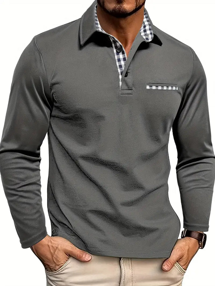Comfortabele herenpolo met lange mouwen, perfect voor smart-casual stijl. Zachte stof en tijdloos design voor elke man.