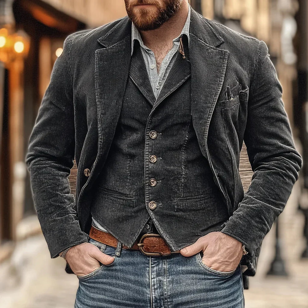 Tweedelige herenset Victor met elegant jasje en gilet. Ideaal voor elke stijlvolle gelegenheid.