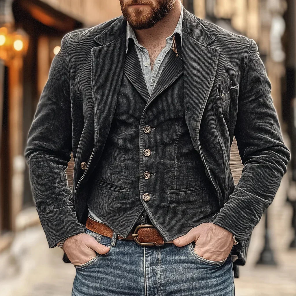 Tweedelige herenset Victor met elegant jasje en gilet. Ideaal voor elke stijlvolle gelegenheid.