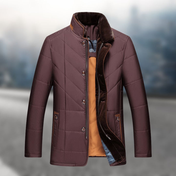 Ademende en waterdichte gewatteerde herenjas van fleece, ideaal als comfortabele buitenkleding of lentejas.