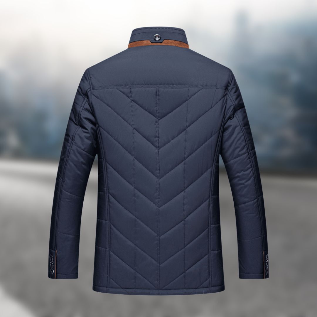 Klassieke Jack Cohen stijl gewatteerde fleece herenjas, waterdicht en stijlvol, veelzijdig voor elke man.