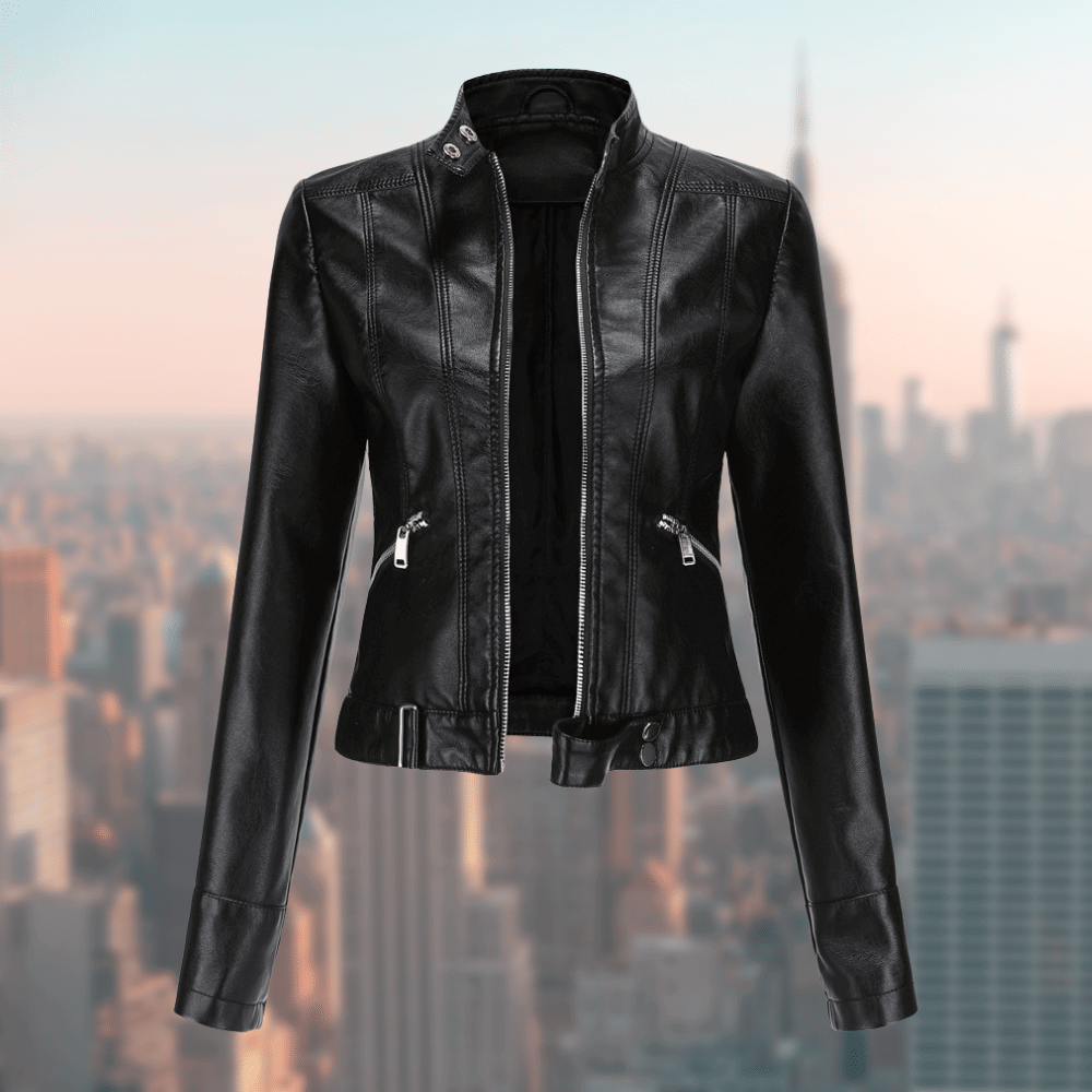 Stijlvolle leren damesjas, veelzijdig en comfortabel, perfect voor elke gelegenheid. JaquelinesJacket.