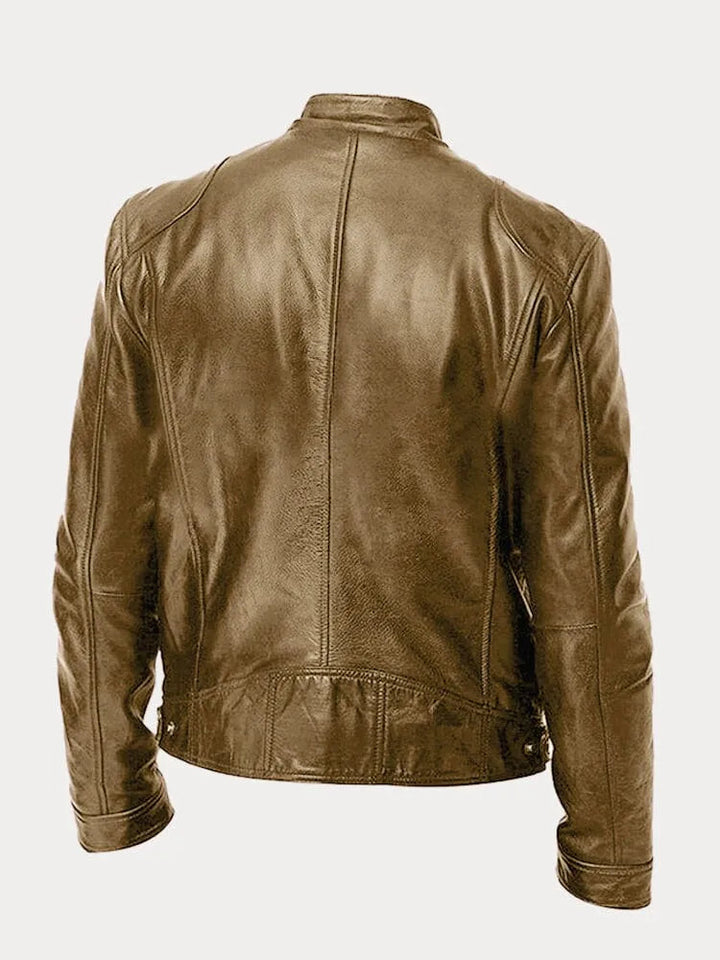 Stoere heren jas: slim fit racer model met een strakke, eigentijdse look, perfecte stijlvolle bovenkleding.