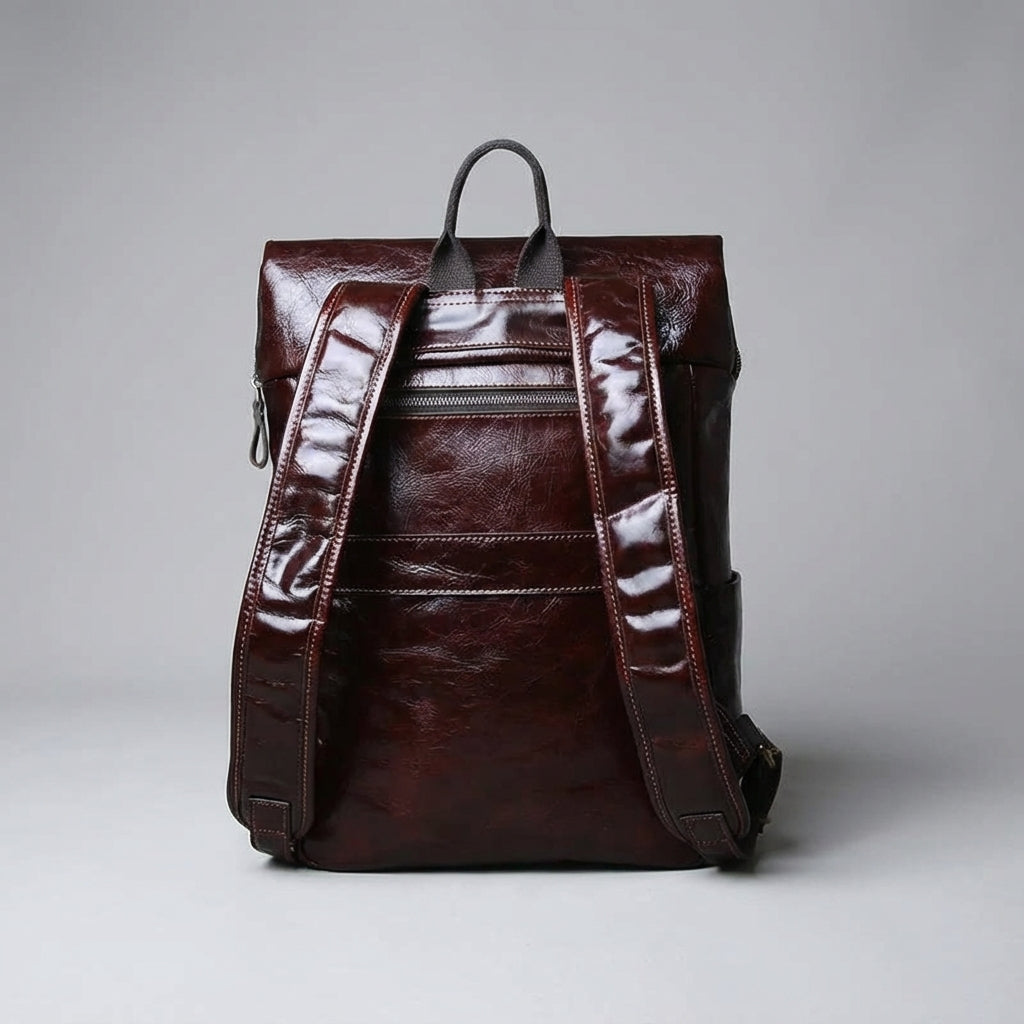 Georganiseerde Leatherlyx laptoprugzak voor unisex, perfect als reisrugzak of dagelijkse tas in zwart.