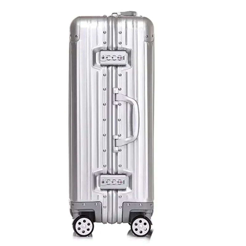 Professionele unisex aluminium magnesium bagage met elegante afwerking en betrouwbaar TSA slot voor reizigers.