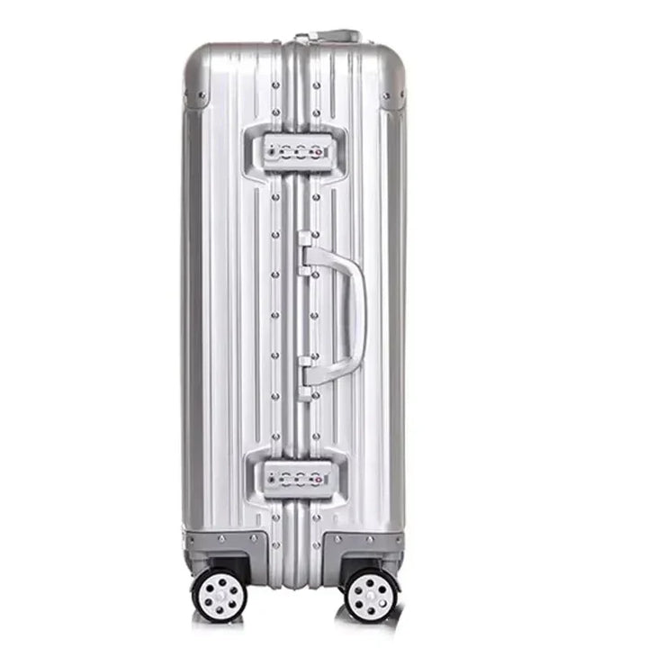 Professionele unisex aluminium magnesium bagage met elegante afwerking en betrouwbaar TSA slot voor reizigers.