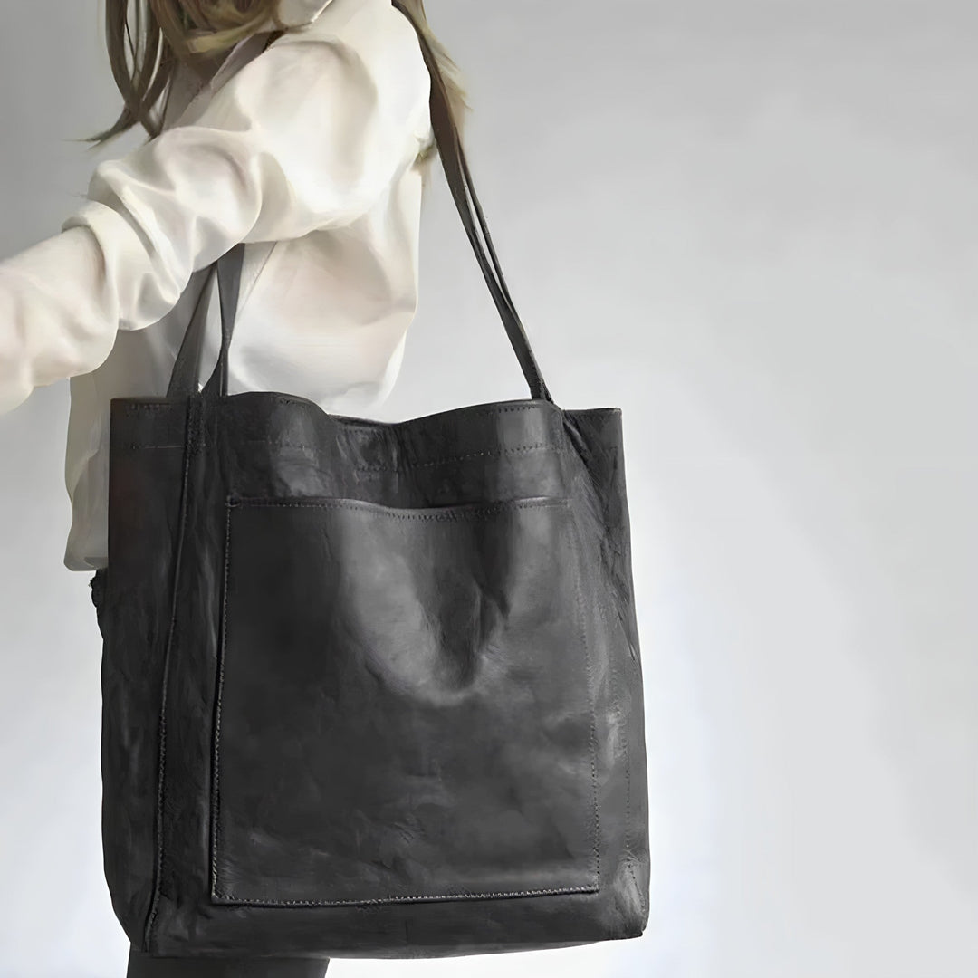 Stijlvolle Sophie damestas: zwarte PU-leren schoudertas, perfect als elegante handtas voor elke gelegenheid.