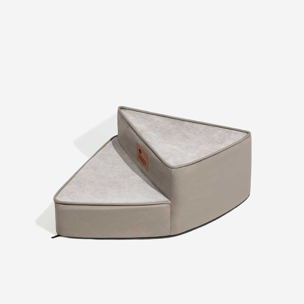 Stijlvolle, gewrichtsvriendelijke huisdiertrap, waterafstotend, curveontwerp, ideaal voor een modern interieur, antislip, makkelijk te reinigen