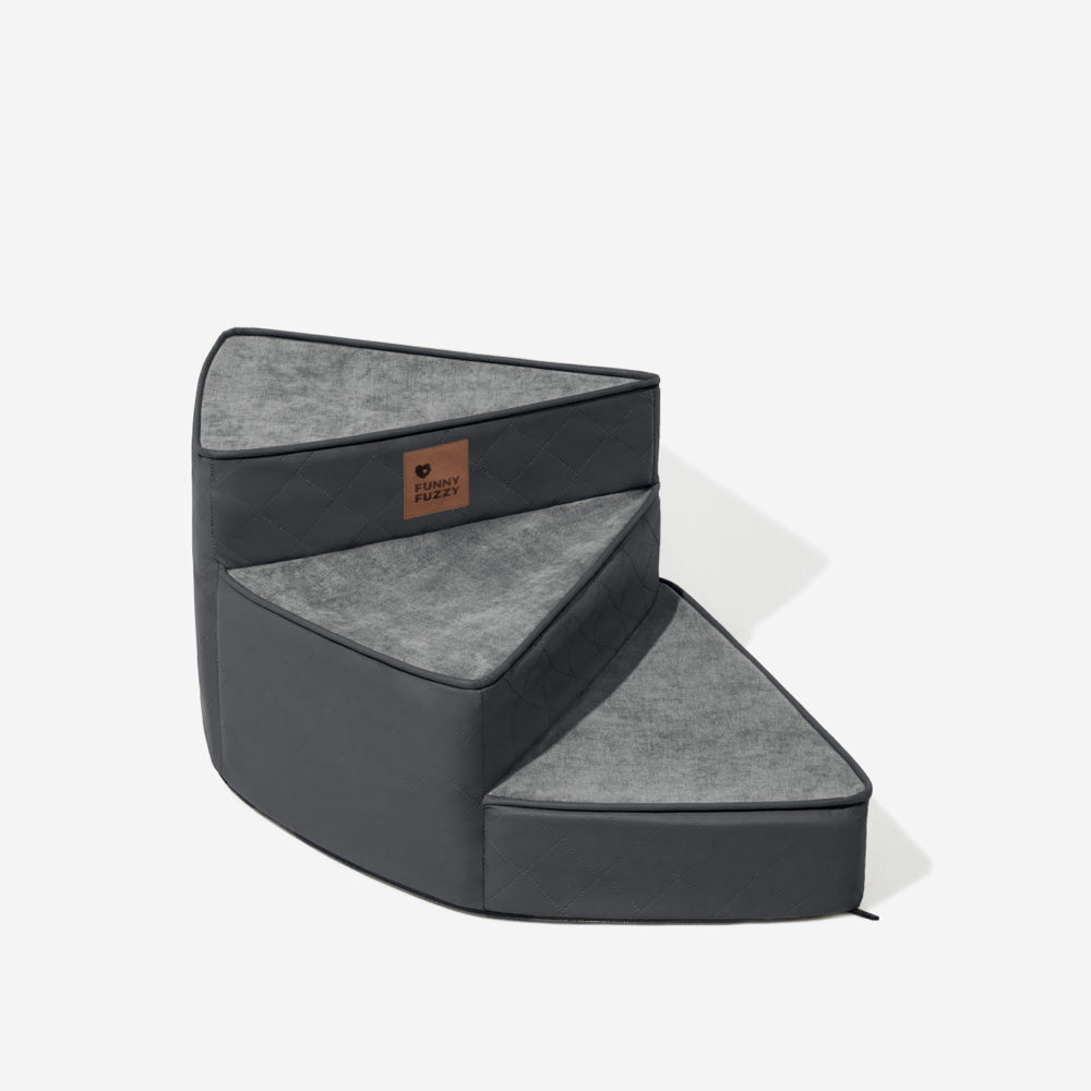 "Stilige, gelenkschonende Haustiertreppe, wasserabweisend, kurvendesign, ideal für modernen Wohnraum, rutschfest, leicht zu r