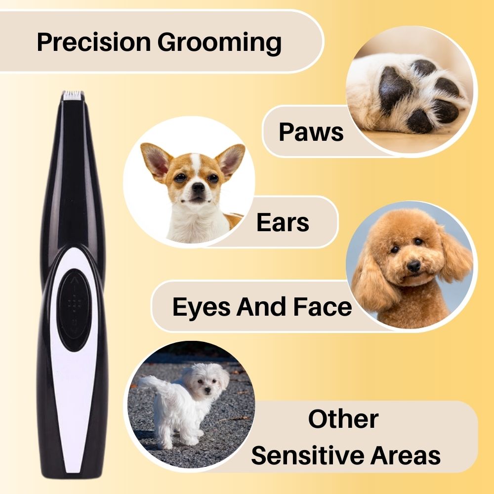 Geruisloze precisietrimmer PerfectTrim voor stressvrije vachtverzorging bij honden en katten.