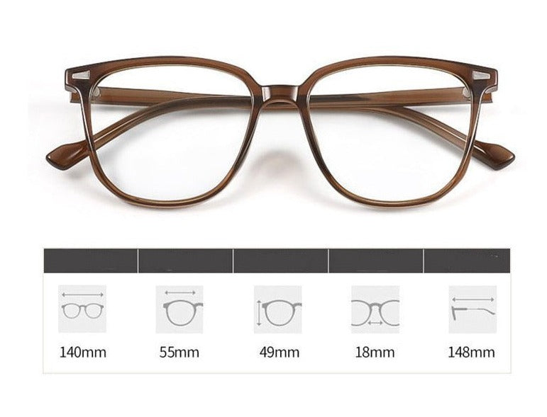 Damesbril met blauwlichtfilter, cool tan, modern en tijdloos design, lichtgewicht kunststof montuur, ideaal voorbeeldschermen