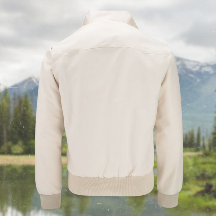Stijlvolle Harrington-jas voor heren in klassiek design, met opstaande kraag, geribbelde manchetten en praktische zakken.