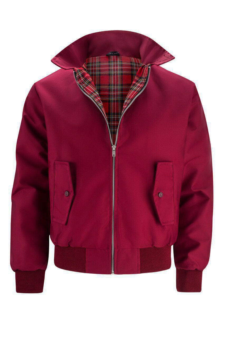 Stijlvolle Harrington-jas voor heren in klassiek design, met opstaande kraag, geribbelde manchetten en praktische zakken.