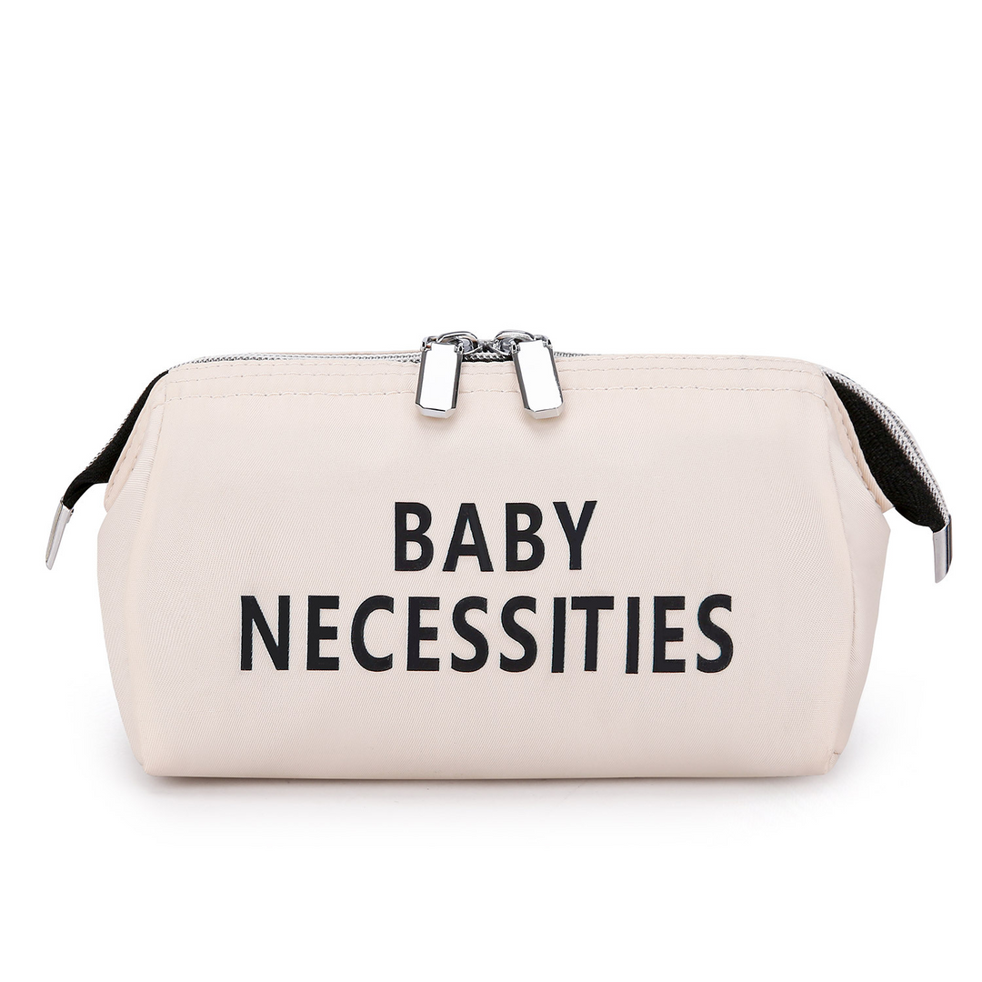 Stijlvolle 3-delige moedertassen set voor babybenodigdheden in beige met grote hoofdtas, extra tas en verschoonmat.