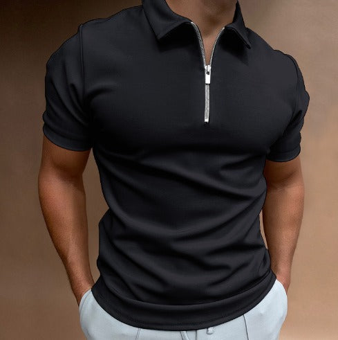 Stijlvol Herenpoloshirt met halve rits en getailleerde pasvorm, ideale bovenkleding voor de moderne man.