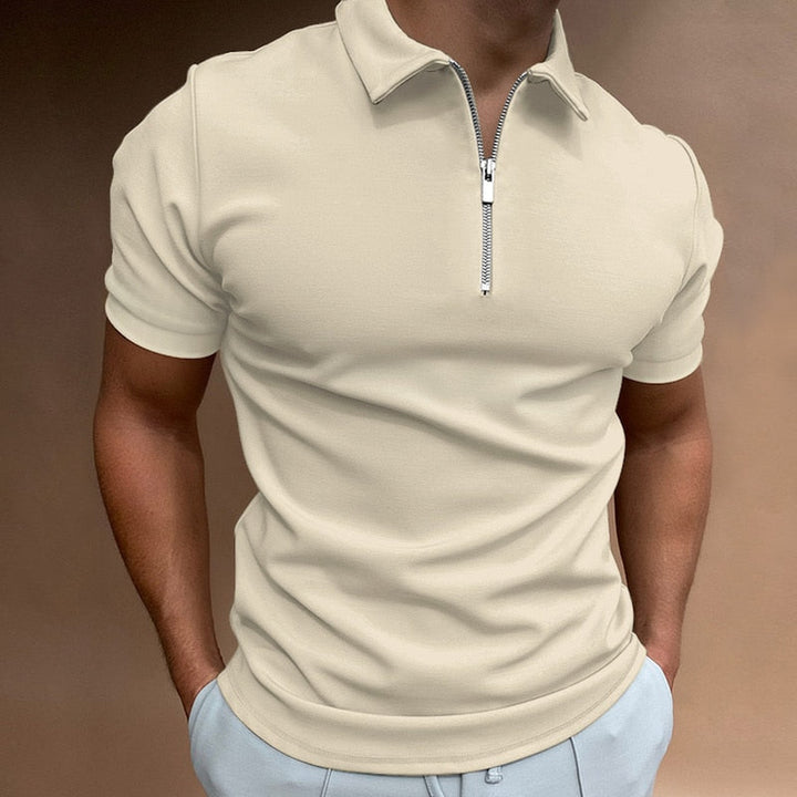 Stijlvol Herenpoloshirt met halve rits en getailleerde pasvorm, ideale bovenkleding voor de moderne man.
