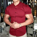 Luca strak stretch heren overhemd met korte mouwen. Comfortabel, stijlvol en modern zomershirt voor de man.