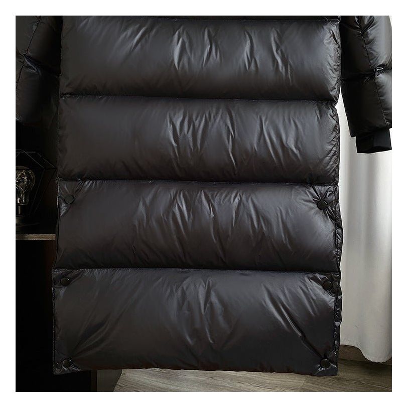 Stijlvolle dames dons winterjas, waterdicht, elegant, zwarte kleur, houdt warm en biedt optimale bescherming.