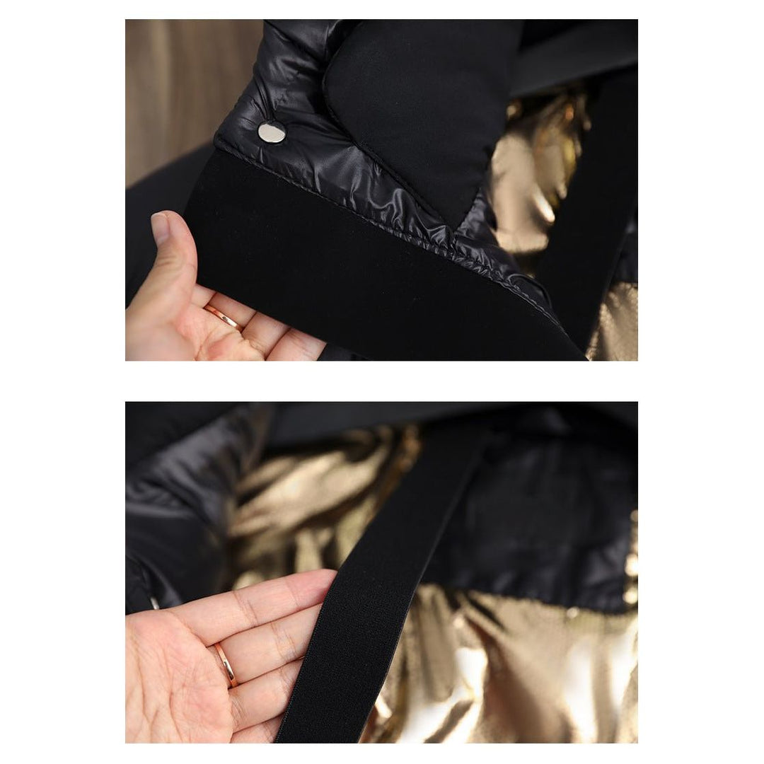 Stijlvolle dames dons winterjas, waterdicht, elegant, zwarte kleur, houdt warm en biedt optimale bescherming.