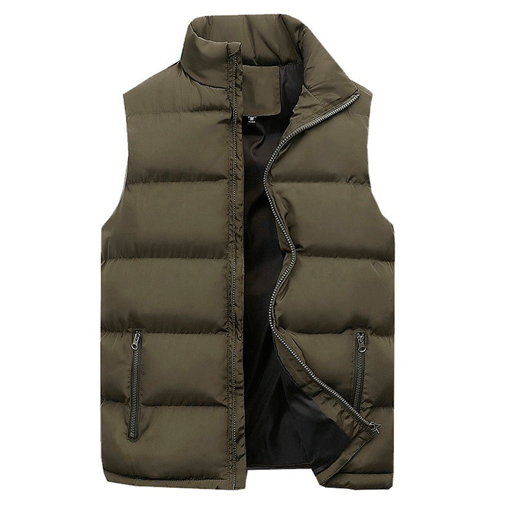Stijlvolle heren gewatteerde bodywarmer in zwart, warm en tijdloos design, ideaal voor koele dagen en diverse outfits.