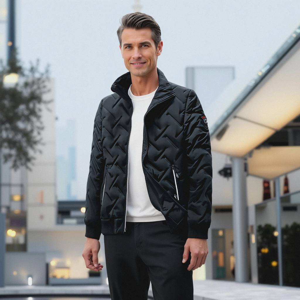Stijlvolle Zephy herenjas in grijs, perfect voor wintermode, warm en modern gesneden, ook verkrijgbaar in zwart en groen.