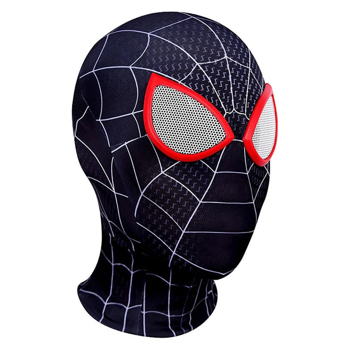 Superheldenmasker voor kinderen met spinnenwebdesign, ideaal voor rollenspellen en kostuumfeestjes, in Rood/Zwart of Zwart/Rood