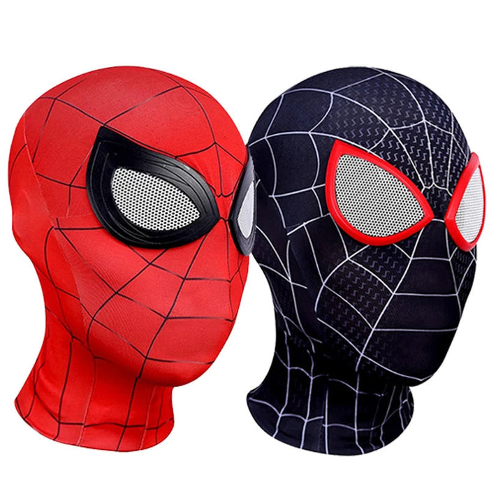 Superheldenmasker voor kinderen met spinnenwebdesign, ideaal voor rollenspellen en kostuumfeestjes, in Rood/Zwart of Zwart/Rood