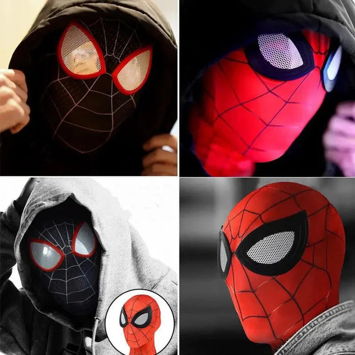 Superheldenmasker voor kinderen met spinnenwebdesign, ideaal voor rollenspellen en kostuumfeestjes, in Rood/Zwart of Zwart/Rood