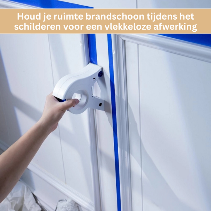 SwiftTape applicator voor afplaktape, essentieel schildergereedschap voor snel en precies maskeren van oppervlakken.