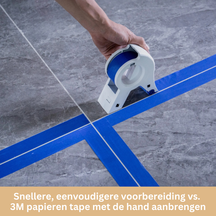 Eenhandige SwiftTape applicator voor afplaktape; nauwkeurig schilderen zonder geknoei, ideaal voor doe-het-zelf klussen.