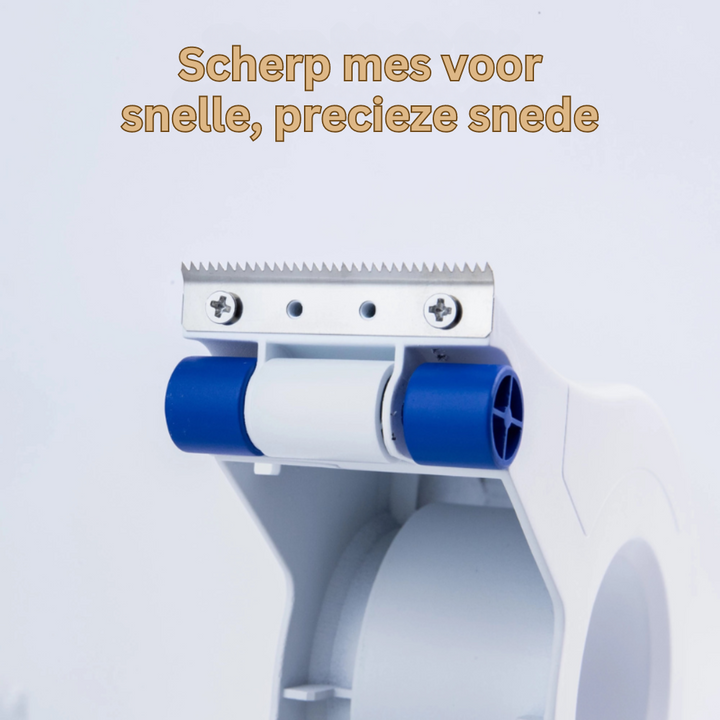 Ergonomische SwiftTape afplaktape applicator met comfortabele grip voor precisie bij elk schilderproject.