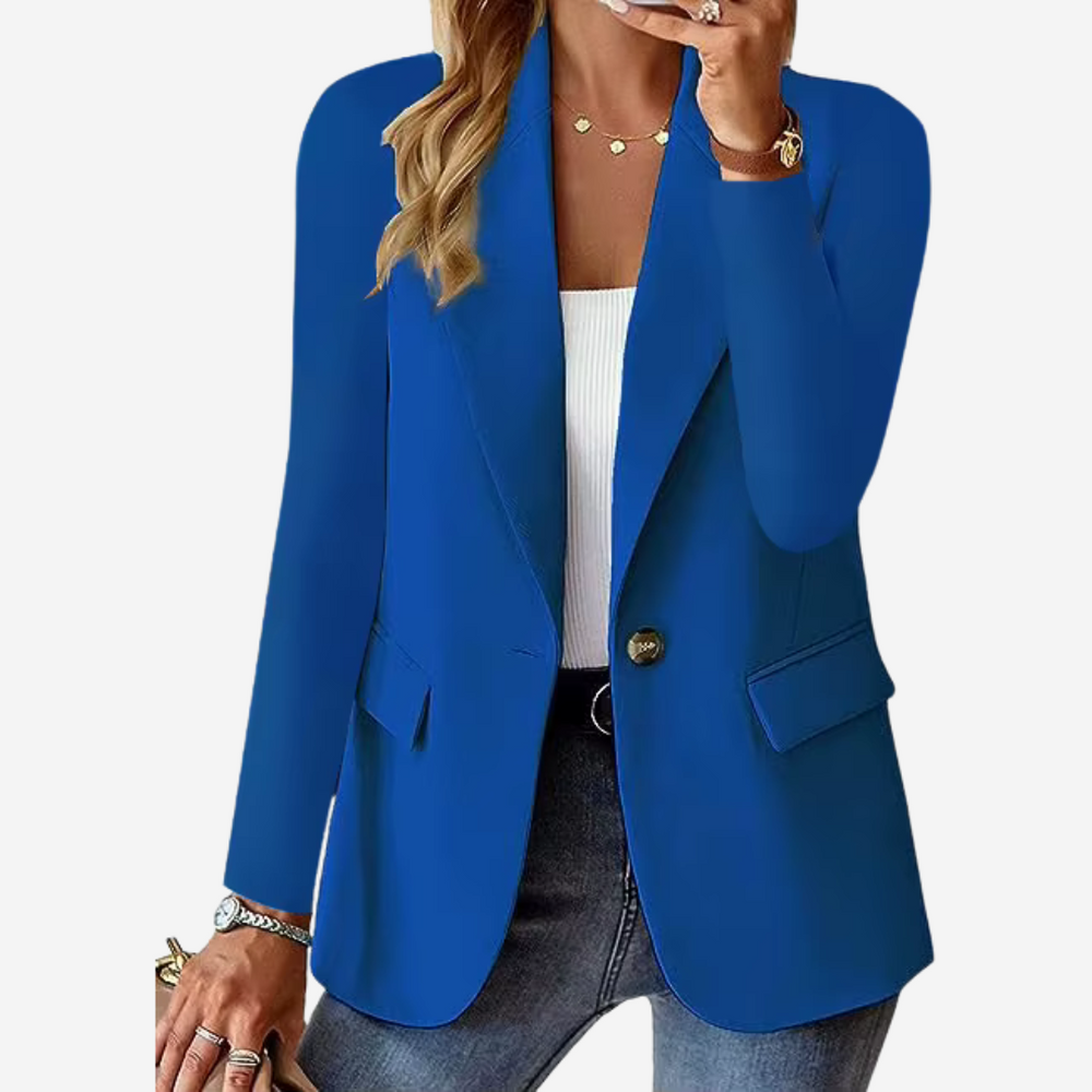 Getailleerde rode zomerblazer voor dames, modern gesneden, van stretchmateriaal voor elegant comfort en veelzijdige stijl