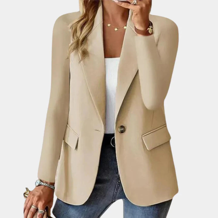 Getailleerde rode zomerblazer voor dames, modern gesneden, van stretchmateriaal voor elegant comfort en veelzijdige stijl