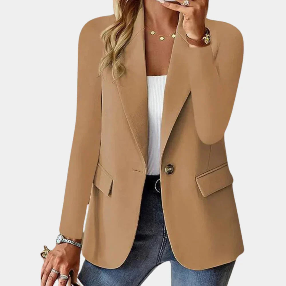Getailleerde rode zomerblazer voor dames, modern gesneden, van stretchmateriaal voor elegant comfort en veelzijdige stijl