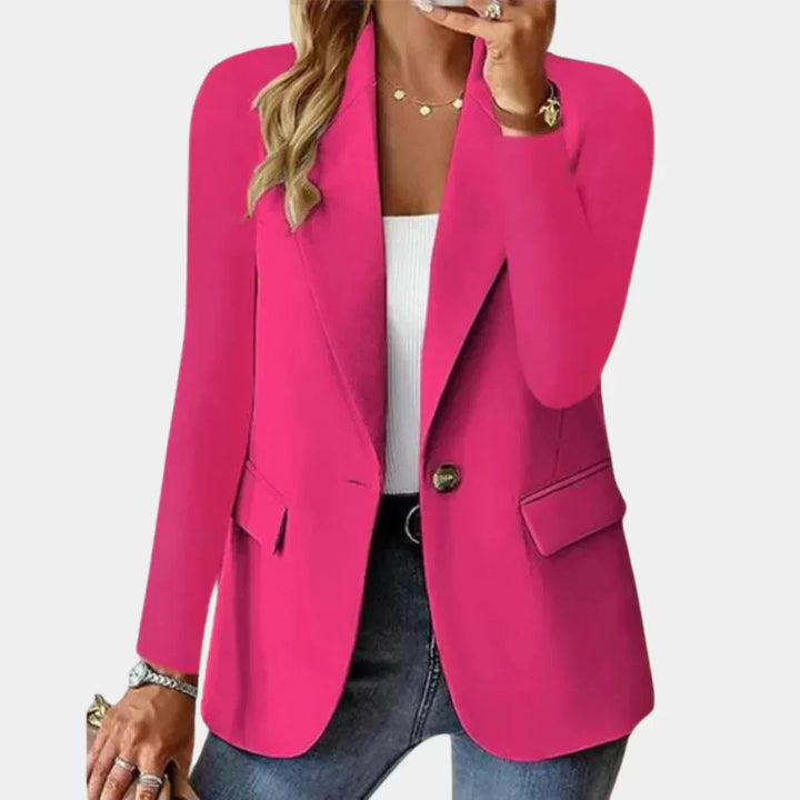 Getailleerde rode zomerblazer voor dames, modern gesneden, van stretchmateriaal voor elegant comfort en veelzijdige stijl