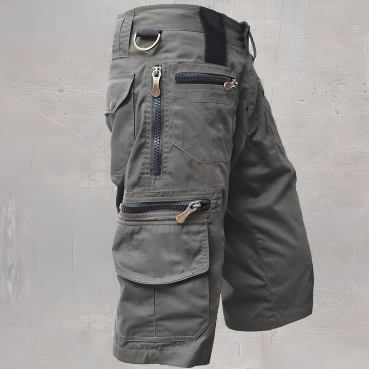 Bram heren tactische shorts, naadloos, modern, in grijs; ademend materiaal voor comfort en stijl, ideaal voor dagelijks gebruik