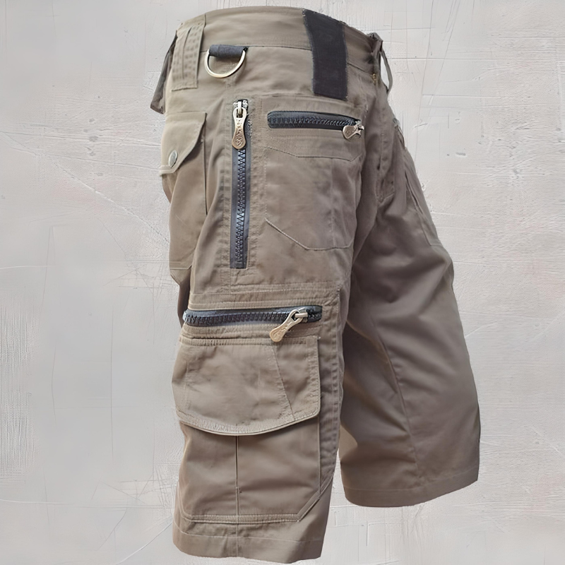 Bram heren tactische shorts, naadloos, modern, in grijs; ademend materiaal voor comfort en stijl, ideaal voor dagelijks gebruik