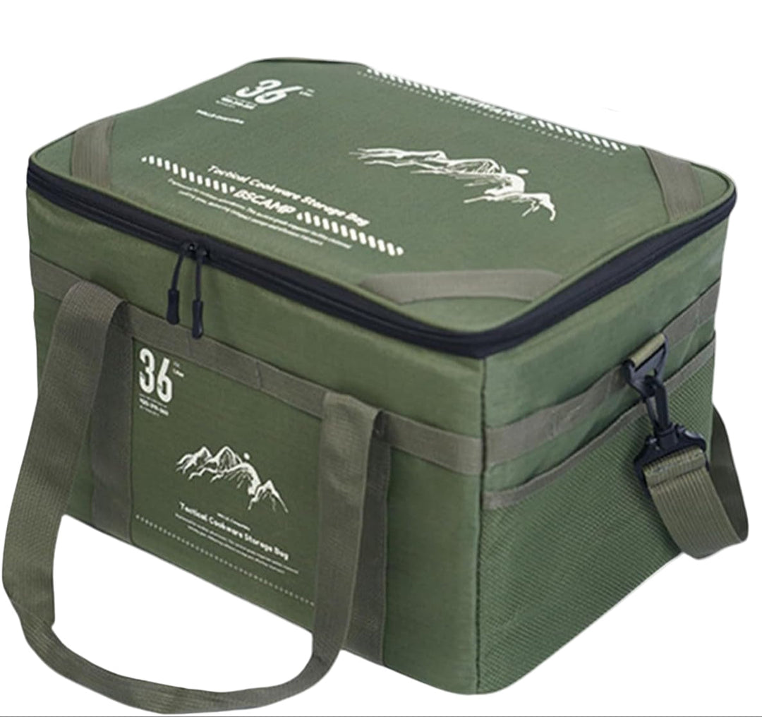 Tarvos 36L robuuste camping duffeltas met afneembare tafel voor outdoor avonturen en kamperen.