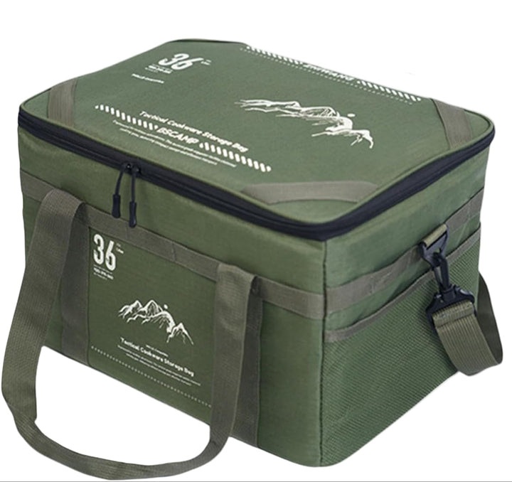 Tarvos 36L robuuste camping duffeltas met afneembare tafel voor outdoor avonturen en kamperen.