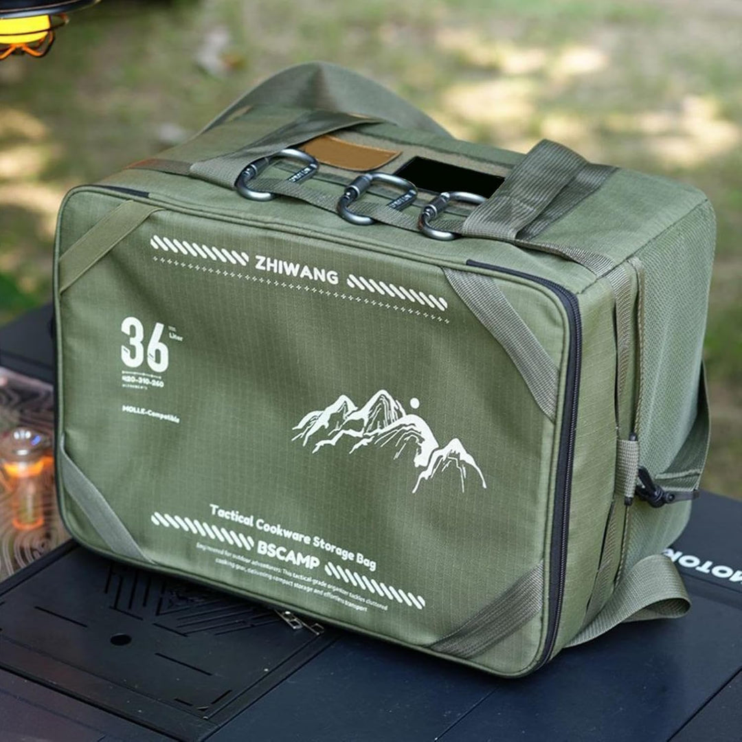 Grote 36L campingtas/reistas voor al je bagage, met handige afneembare tafel voor onderweg.
