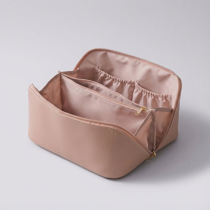 Draagbare make-up tas en cosmetica opberger van TidyBloom, houdt al je beautyartikelen georganiseerd en compact.