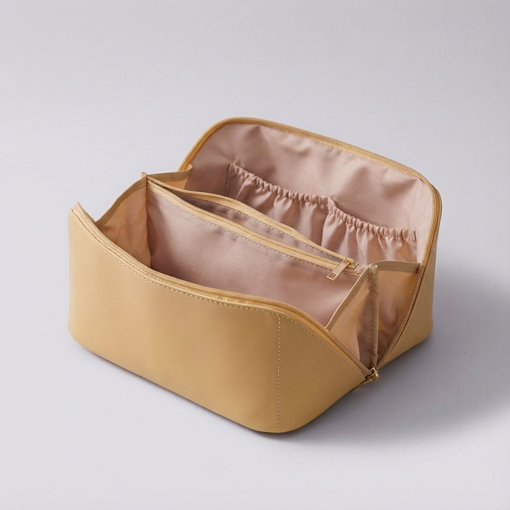 Ruime TidyBloom beautycase van waterafstotend kunstleer, een draagbare opberger voor al je cosmetica en toiletartikelen.