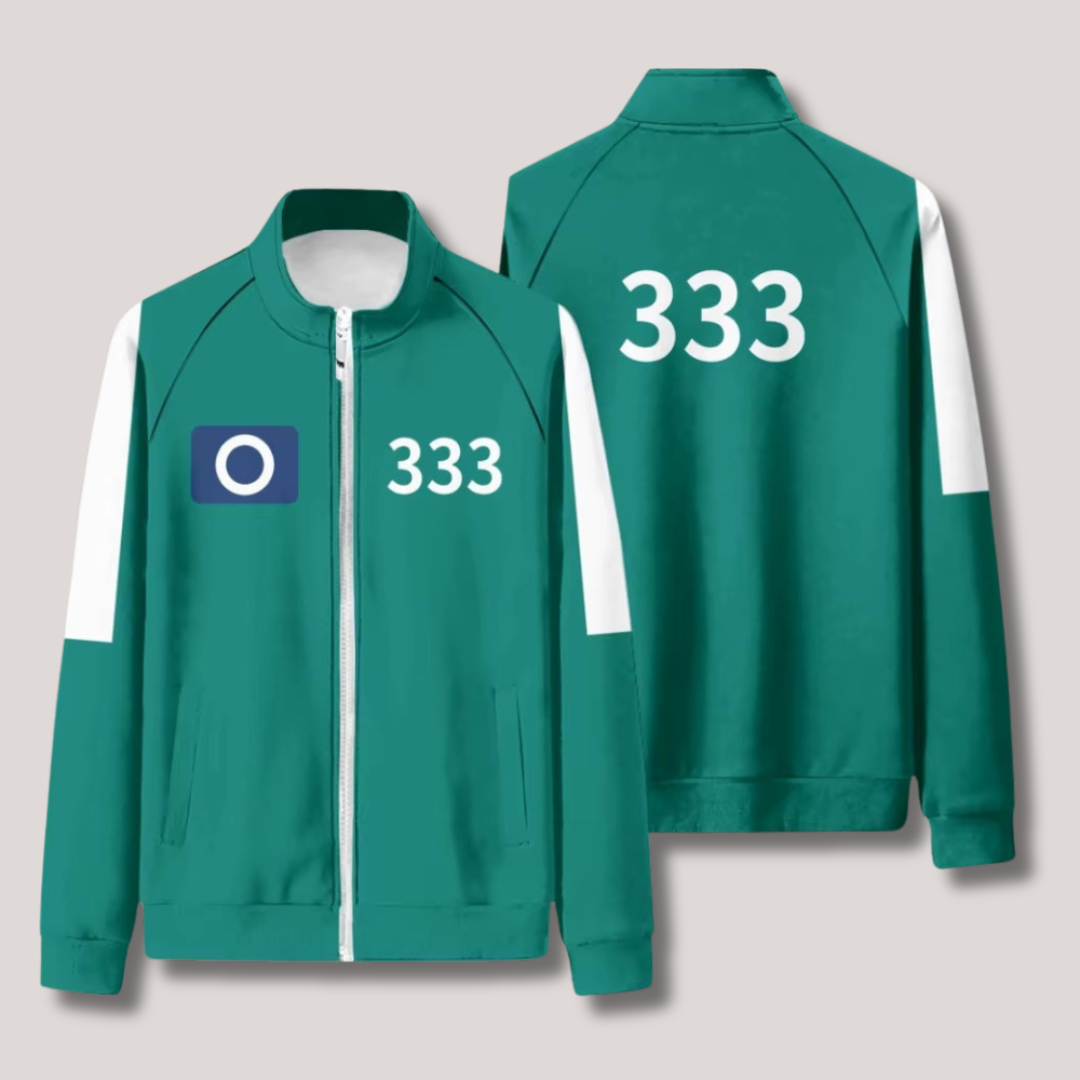 Trainingspak Squid Game, groen, met nummering, ideaal voor cosplay, zachte stof, comfortabele pasvorm, herenkostuum