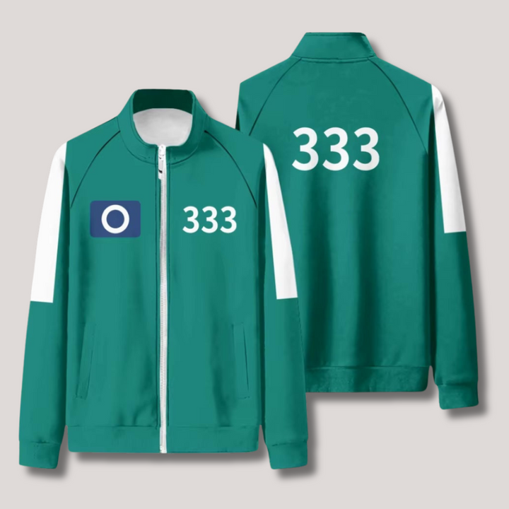 Trainingspak Squid Game, groen, met nummering, ideaal voor cosplay, zachte stof, comfortabele pasvorm, herenkostuum